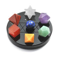 Top Plaza 7 Chakra Healing Crystals Kit Sacred Geometry Platonic Solids Crystals Reiki Tumbled Stones Set Lucky Decoration W/Bla