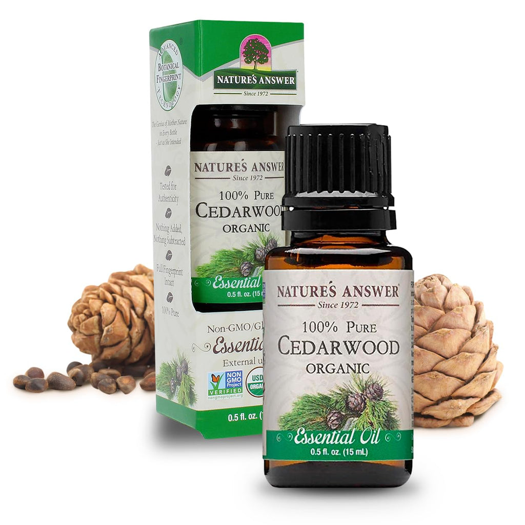 Natures Answer 100% Pure Organic Essential Oil, 0.5-Ounce, Cedar Wood