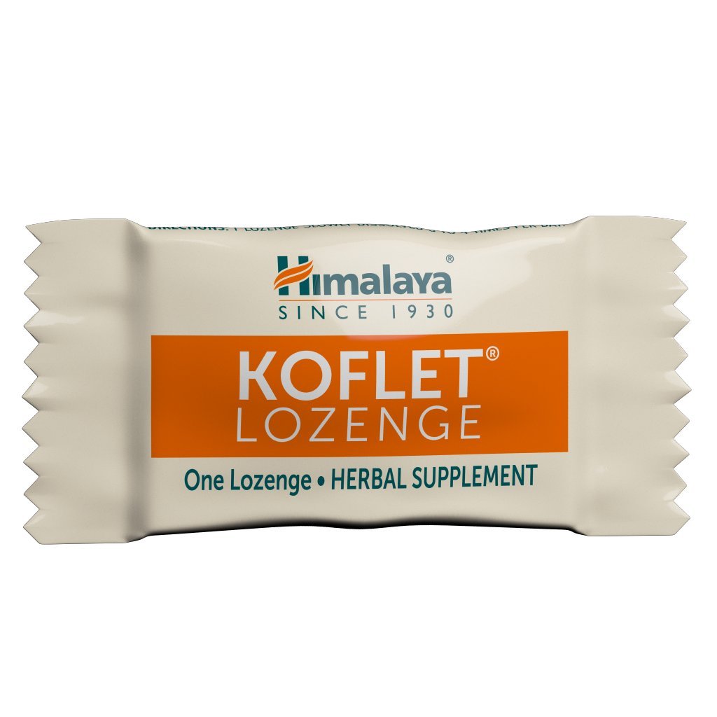 Himalaya Koflet Lozenges, Original Menthol Flavor, Natural Herbal Cough Drop for Warming Relief and Soothing Throat Comfort, 130