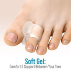 5 STARS UNITED Big Toe Spacers for Men & Women - 4 Gel Separators for Overlapping & Curled Toes, Bunions, Alignment - Silicone S