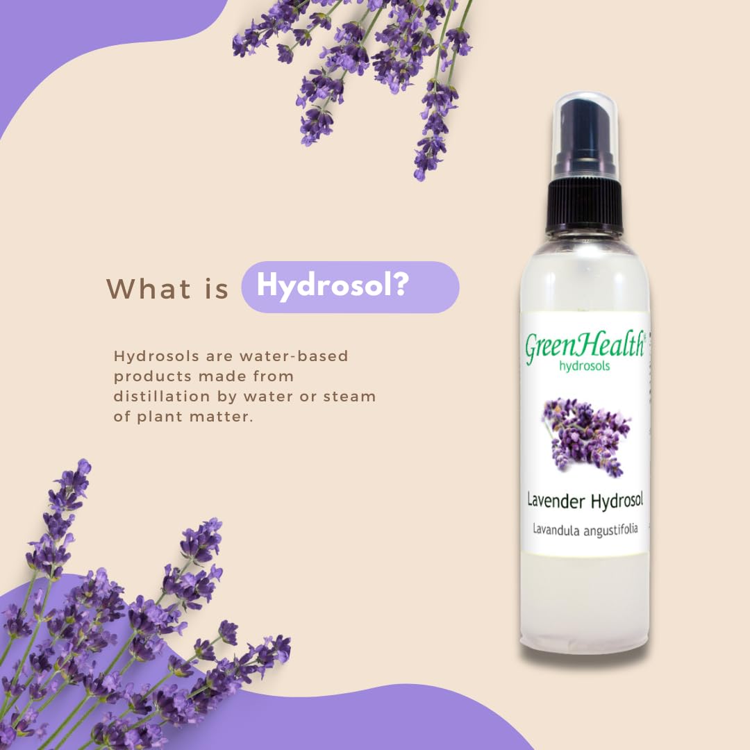 GreenHealth Lavender Hydrosol (Floral Water) - 8 fl oz Plastic Jug w/Cap - 100% Pure (NOT Oil)