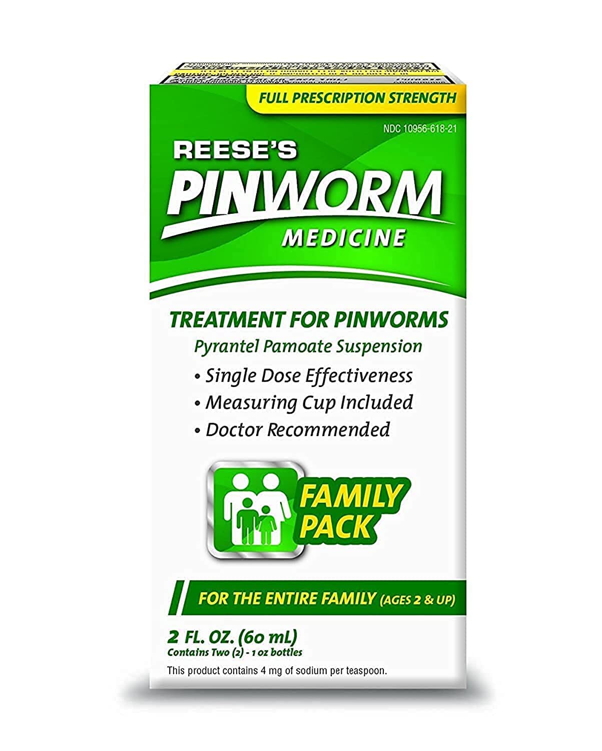 REESES PINWORM Medicine Liquid for Entire Family, Full Prescription Strength, 2 Oz