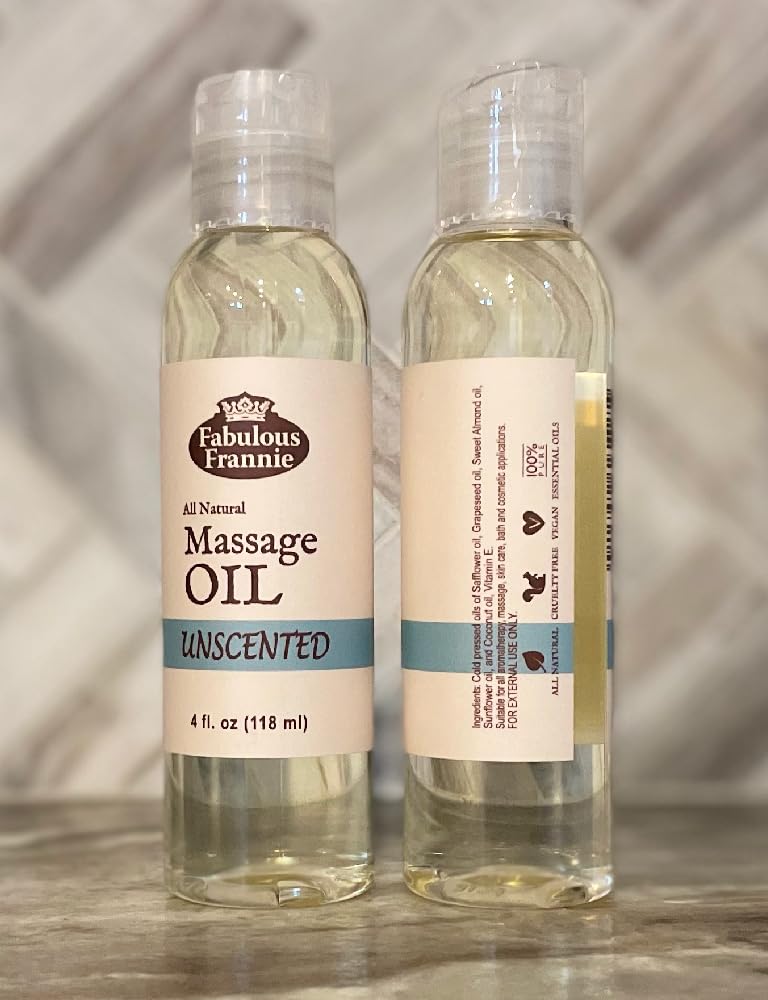 Fabulous Frannie Massage Oil Unscented Natural A Base Oil for Essential Oil or Massage use. Made with Safflower, Grapeseed, Swee