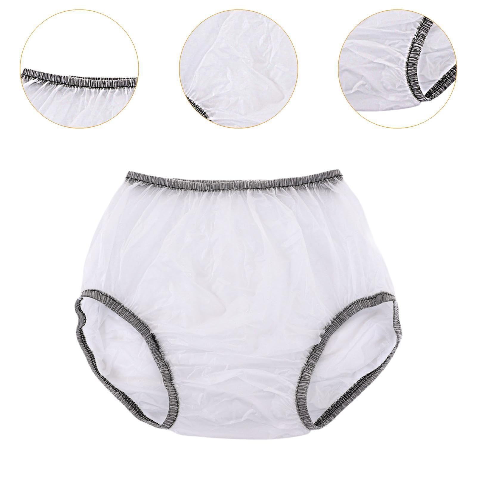 Adult Waterproof Pull-On Incontinence Pants Fits (42-52) - Soft Vinyl Cover Underwear to Wear Over Diapers, Pads or Briefs - Lea