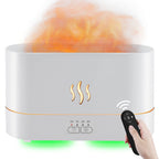 PLUWEL Flame Diffusers for Essential Oils Large Room-Upgraded 300ML Aroma Diffuser Humidifier with RGB Light-Remote Control for 