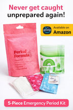 Period Kit/Travel Kit - 5 Kits -Sanitary Pad & Liner, Hand Sanitizer, Disposal Bag - Feminine Hygiene Essentials Period Formula