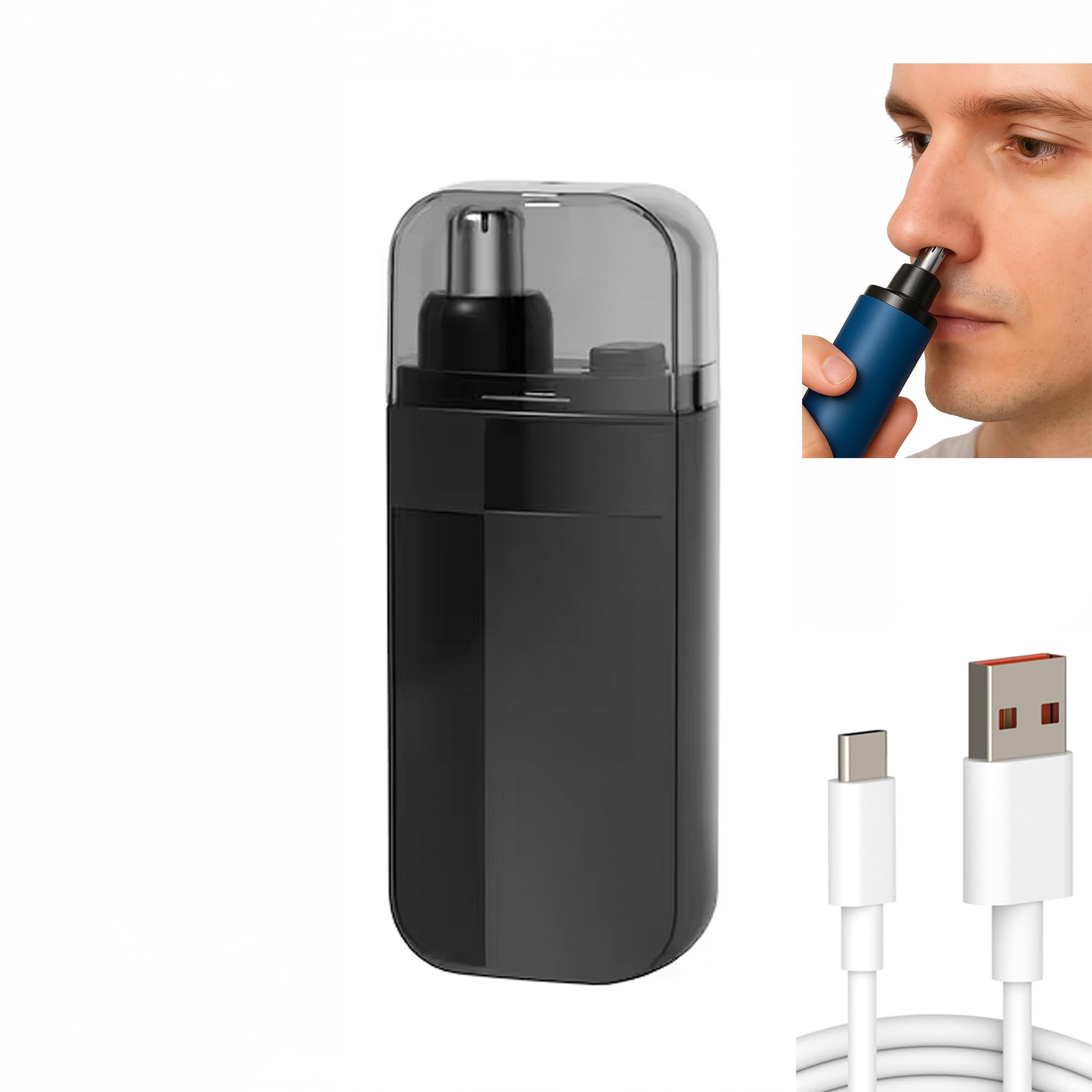 Velvix Portable Nose & Ear Hair Remover Trimmer For Men & Women, Cordless Usb Rechargeable Ear & Nose Safe Groomer