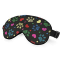 NOHSHE Paw Hearts Print Sleep Eye Mask Colorful Love Pet Footprints Black Silk Eye Mask Sleeping Soft Eye Shade Cover for Men Wo