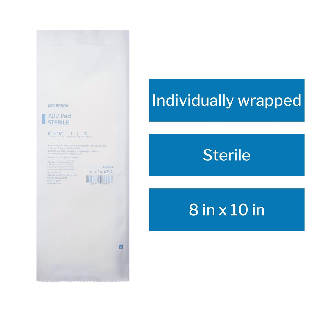 McKesson ABD Pads, Sterile Abdominal Pads, Wound Dressing, 8 in x 10 in, 24 Count, 1 Pack