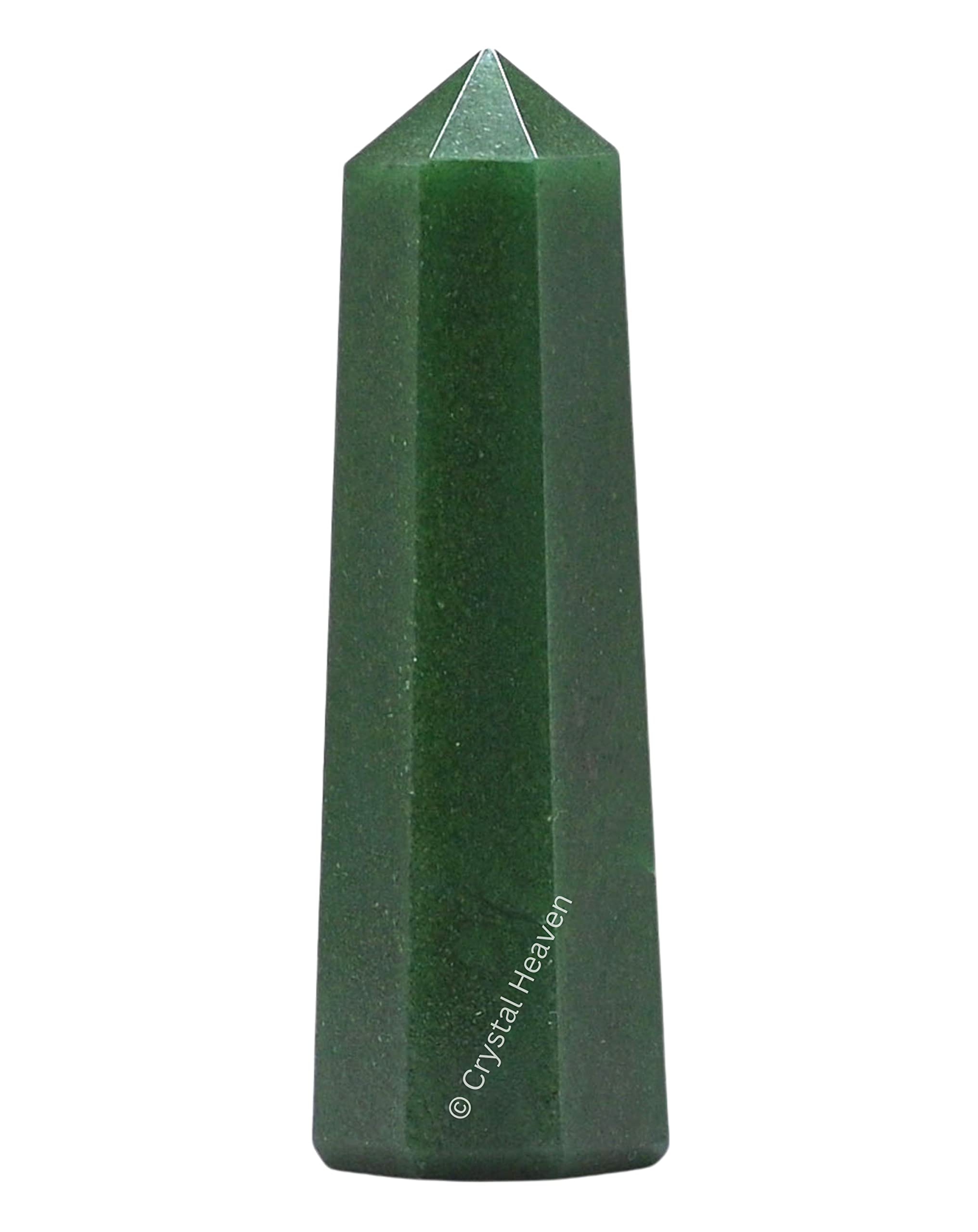 Crystal Heaven Green Aventurine Crystal Tower Obelisk Point For Chakra, Healing And Balancing  Aaa Grade Original Certified Gem