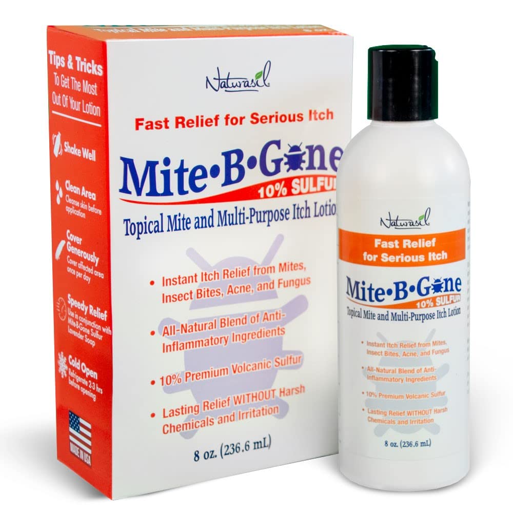 Mosquito Bite Itch Relief by Mite-B-Gone - Natural Sulfur Lotion to Stop Insect Bite Itching, Skin Redness, Discomfort & Irritat