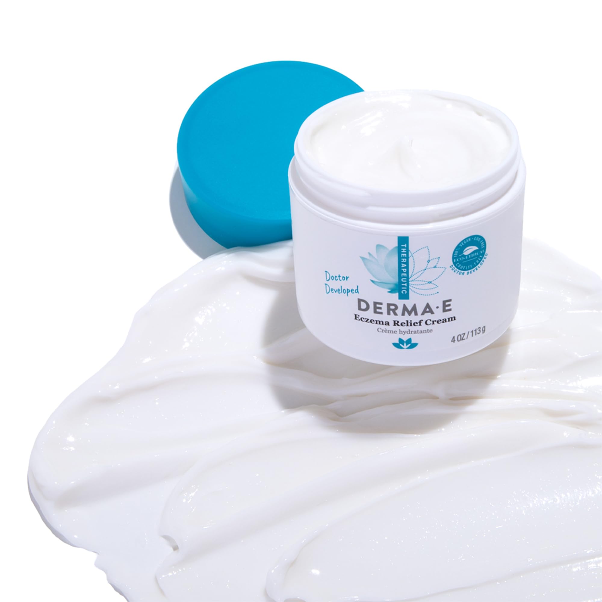 Derma E Eczema Relief Cream - All Natural Itch Relief - Soothing, Relieves Flaky, Scaly and Dry Skin - Antioxidant-Rich Topical