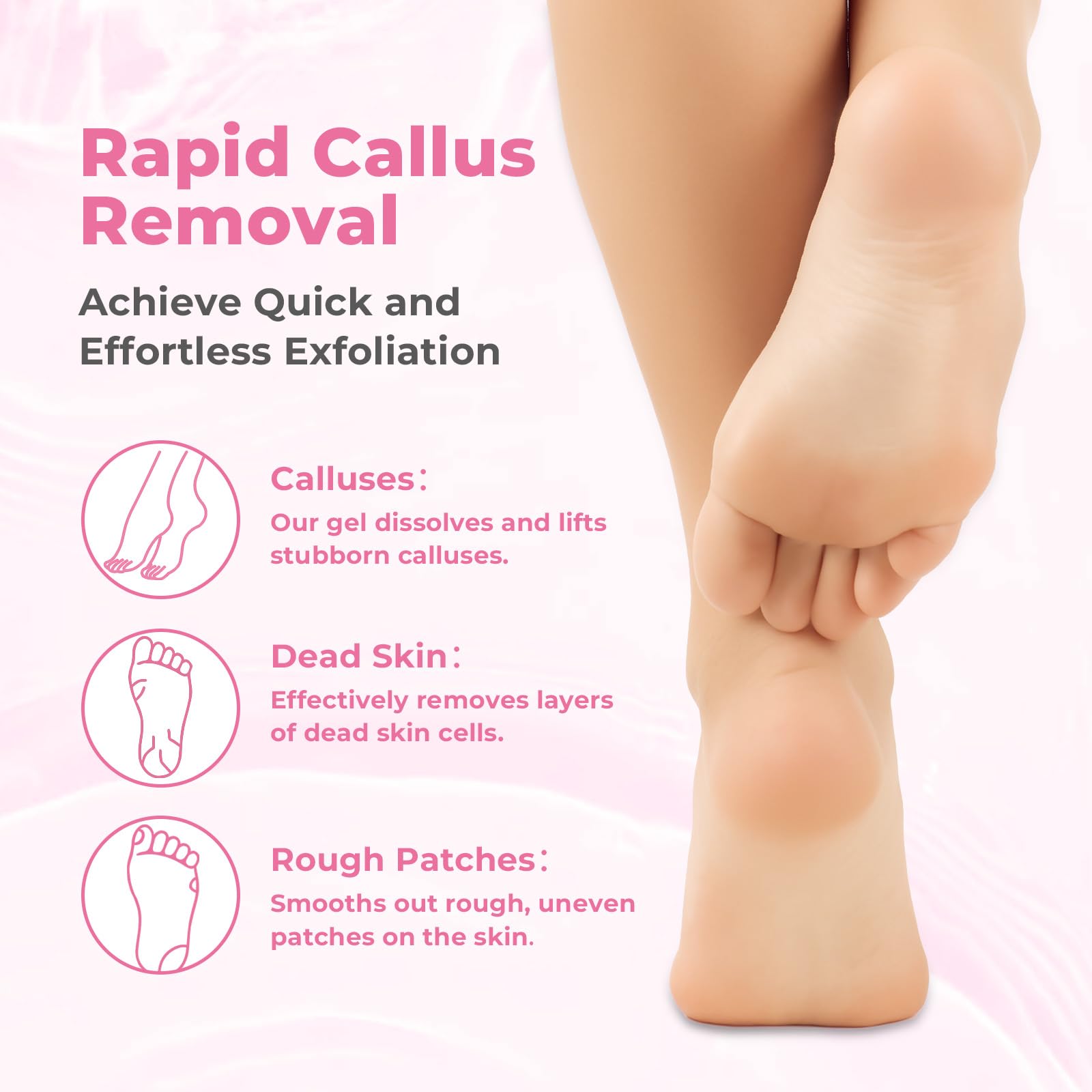 SAISZE Foot Callus Remover with Foot File, Extra Strength Callus Remover Gel with Brush Head, Professional Dead Skin Removal for