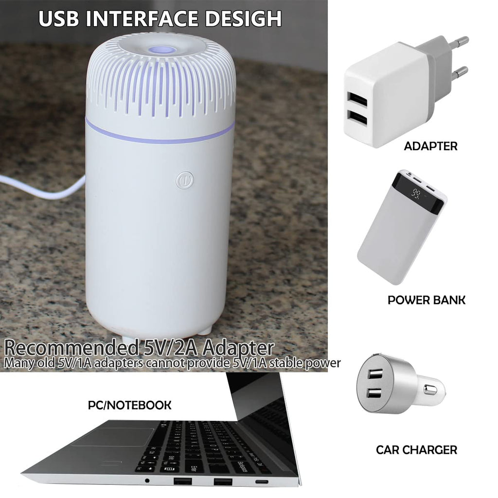 Unee Car Diffuser,USB 100ml Small Humidifier Essential Oil Aroma Diffuser Aromatherapy Diffusers Cool Mist for Car Home Office(W