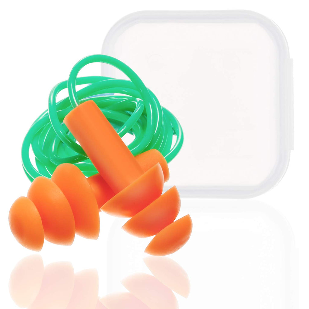 Bememo 6 Pairs Silicone Ear Plugs Noise Cancelling Reusable Corded Waterproof Earplugs Sound Blocking Hearing Protection for Sle