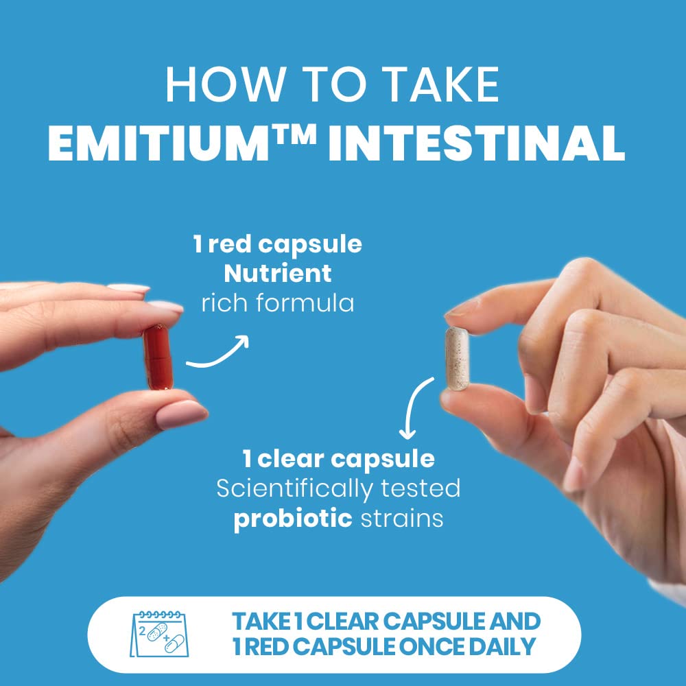 EMITIUM Probiotics & Prebiotics | IBS Relief, Diarrhea, Gas, Colon Health, Digestive Support | Artichoke & Vitamins | Irritable
