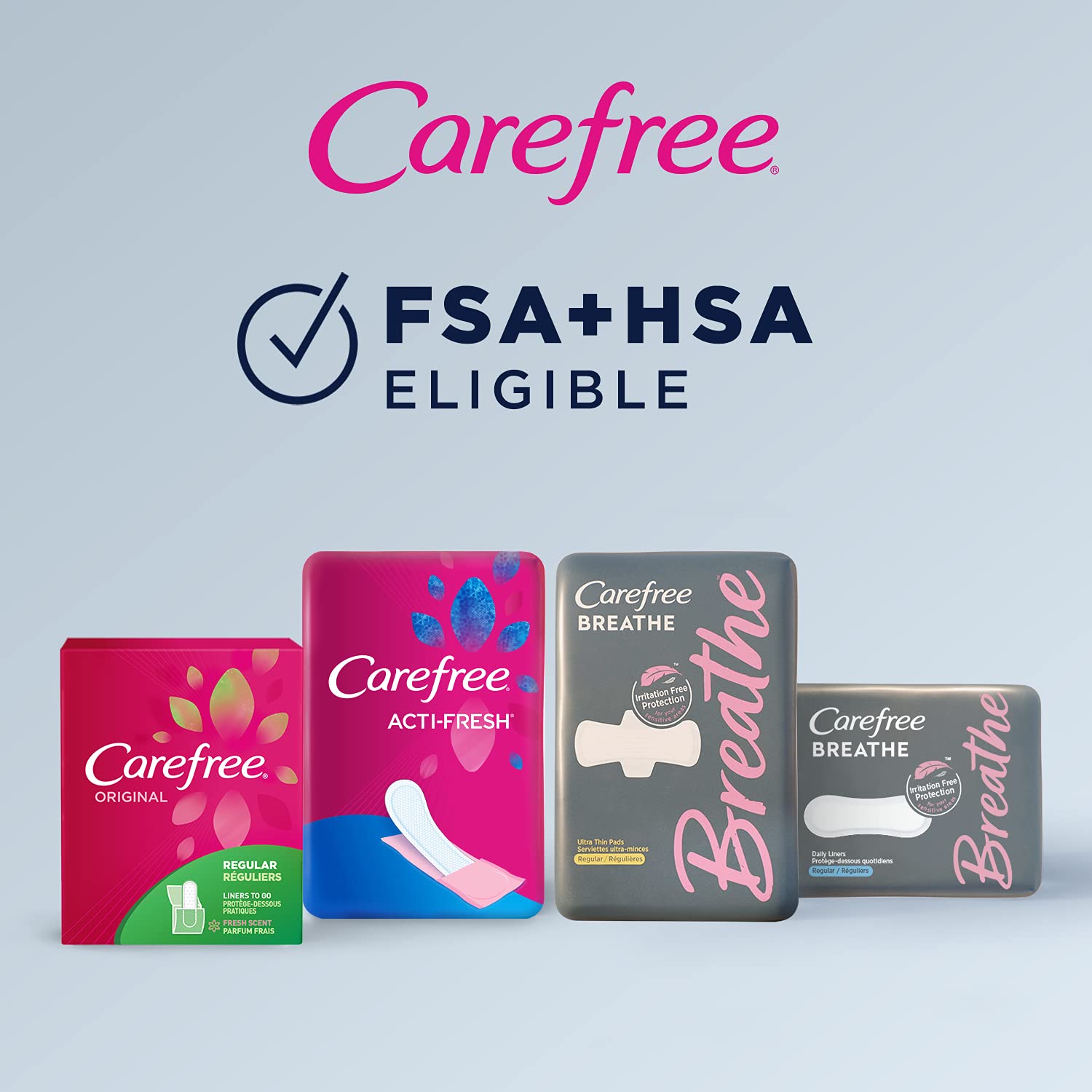 Carefree Acti-Fresh Body Shaped Regular Pantiliners, Fresh Scented, 54 Count (Pack of 1) , Package may vary
