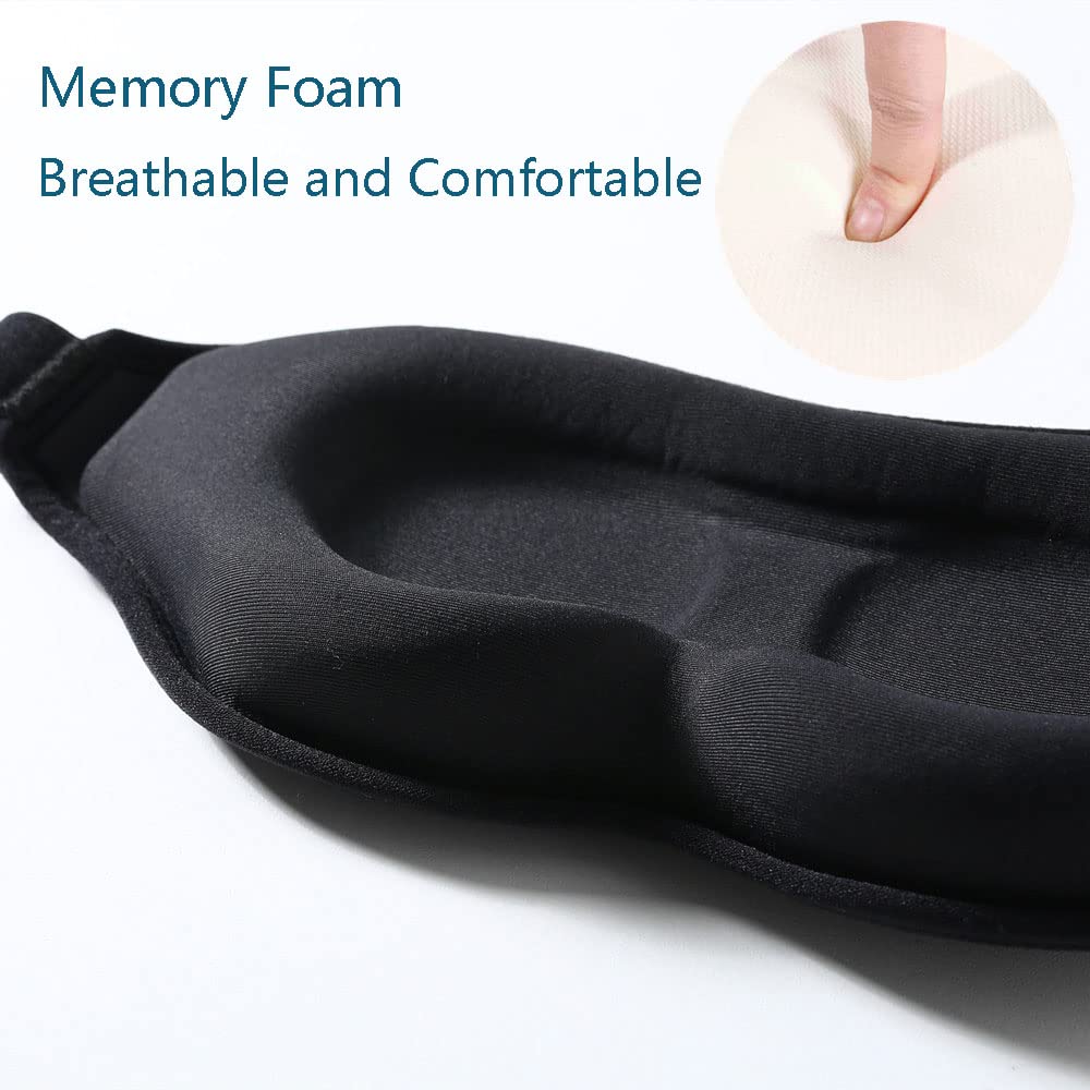 Tim & Tina 3D Sleep Eye Mask Blindfold for Men Women Sleeping Mask Light Blocking Soft Covers for Travel Nap Yoga Adjustable Str