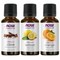 NOW Foods 3-Pack Variety of Essential Oils, Blues Relief Blend - Orange, Clove, lemon, 1 Ounce