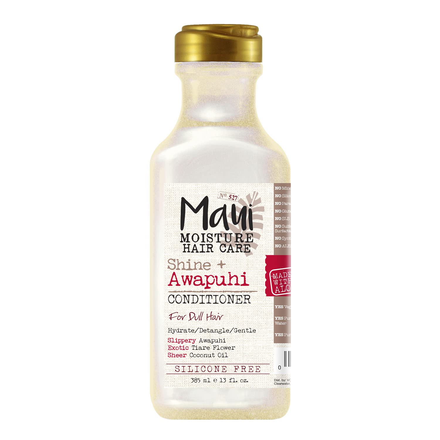 Maui Moisture Shine + Awapuhi Moisturizing Vegan Conditioner with Oils for Shiny Hair Silicone & SulfateFree Surfactant Aloe Con