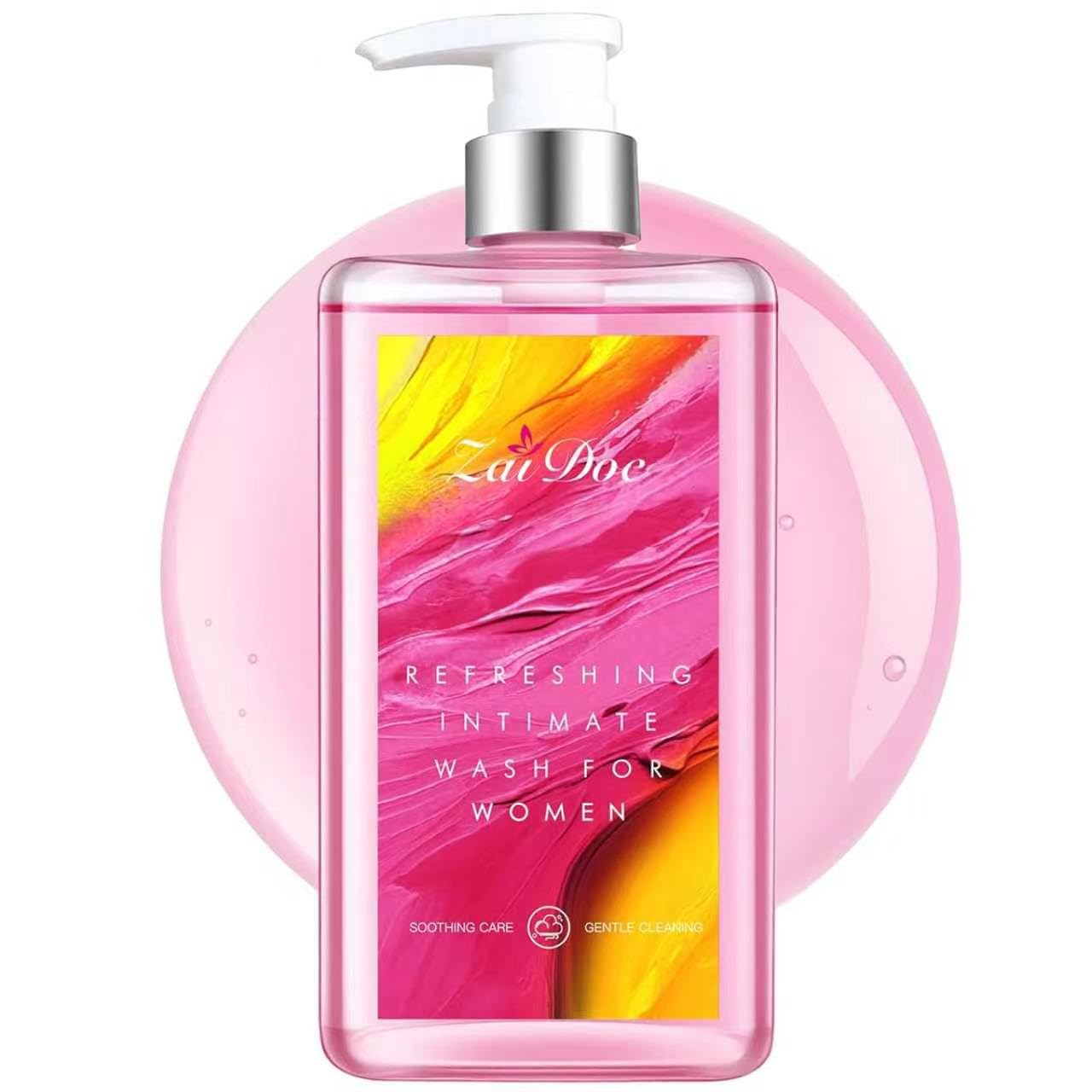 ZAIDOC Refreshing Intimate Wash for Women, pH Balance, Gentle Daily Intimate Cleanser, Natural Extracts, Pink, 10.14 fl oz