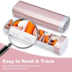 Weekly Travel Pill Organizer, Daily Cute Pill Box 7 Day, Colorwing Small Pill Case Holder to Vitamins, Supplements, Pretty Medic