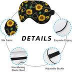 NOHSHE Sunflower Sleep Mask Eye Mask Yellow Sunflowers Flower Golden Geometric Sleep Mask Light Blocking Adjustable Smooth Soft