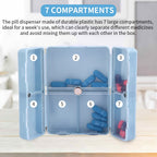 Xiaokeis 2 Pcs Pill Organizer, Travel Pill Organizer, Pocket Pharmacy with 7 Compartments Design, Magnetic Travel Pill Box Pill