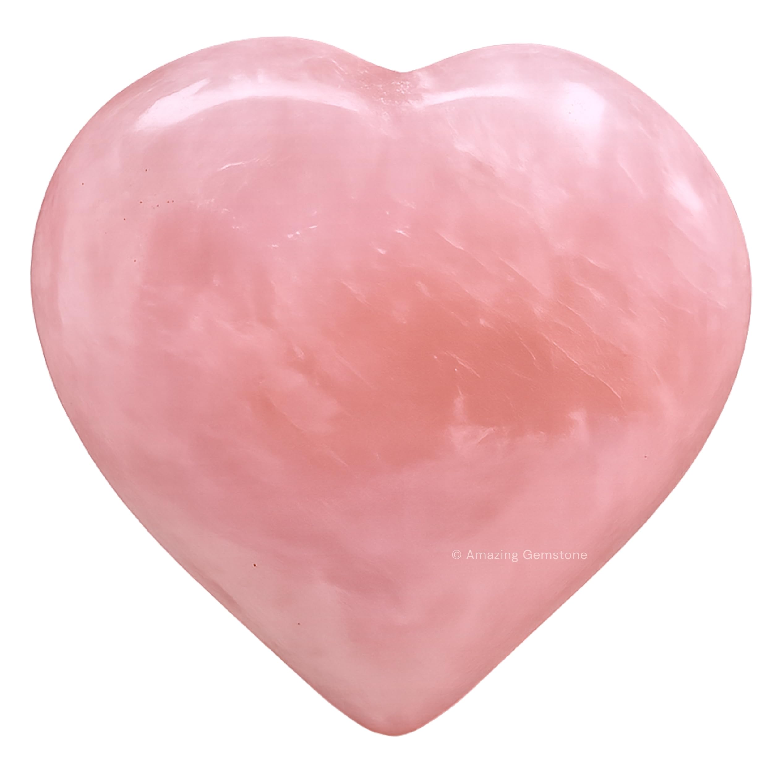 Rose Quartz Crystal Heart Palm Stone - Pocket Massage Worry Stone for Natural Body Chakra Balancing, Reiki Healing and Crystal G
