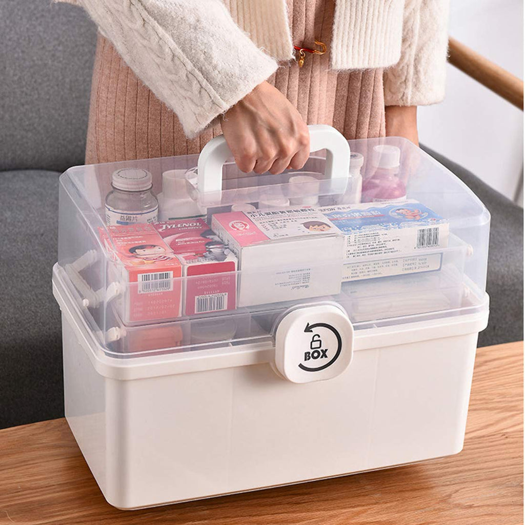 Dittzz Bote  Pharmacie, 3 Couche Bote  M  dicament Bote de Premiers Secours Bote de Rangement,34 x 19 x 22,5cm