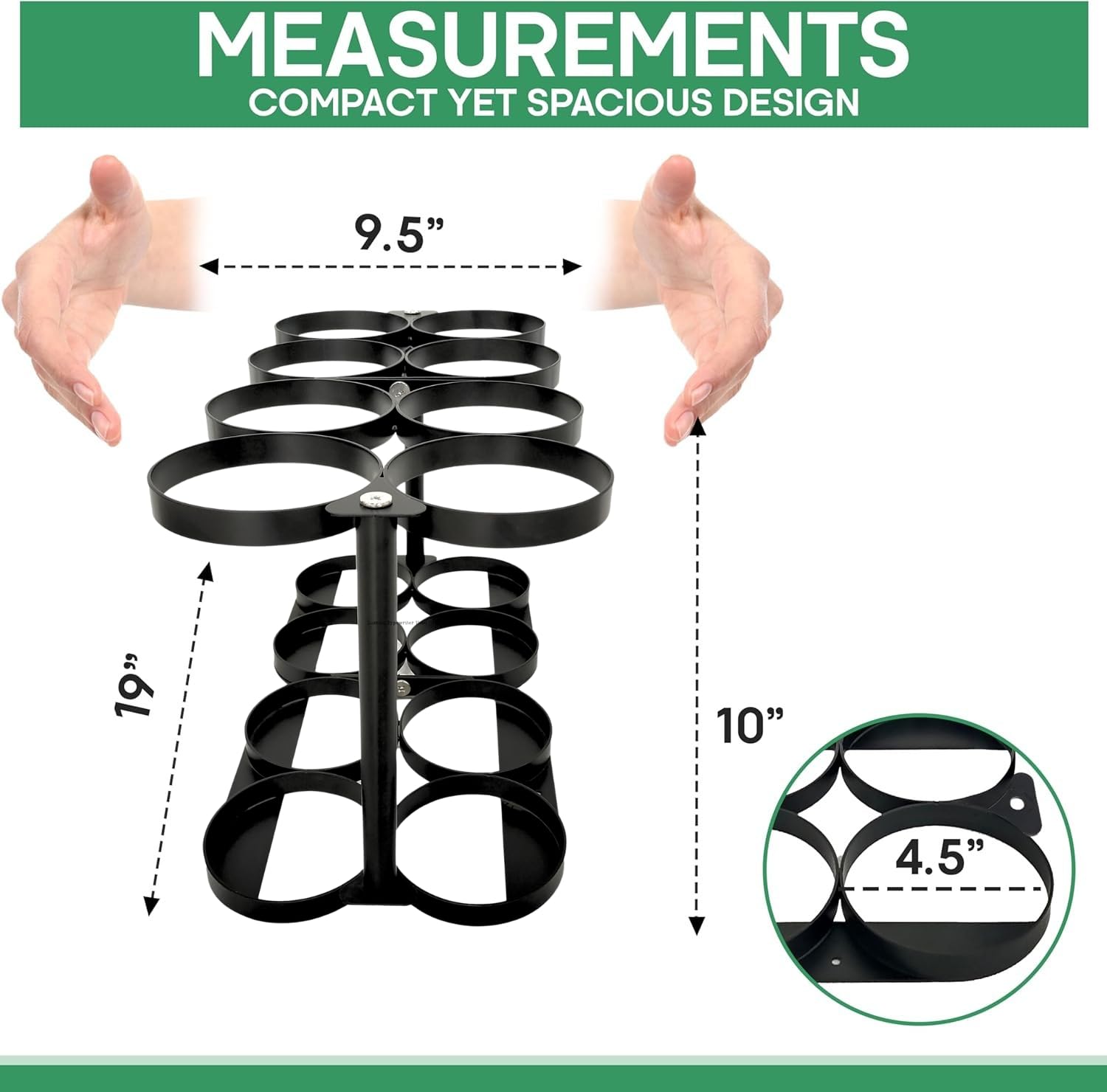 KOKAND Detachable Oxygen Tank Holder (8) for E, D, M9/C Size Cylinders - Heavy Duty Metal Storage Rack - Portable Oxygen Tank Ca