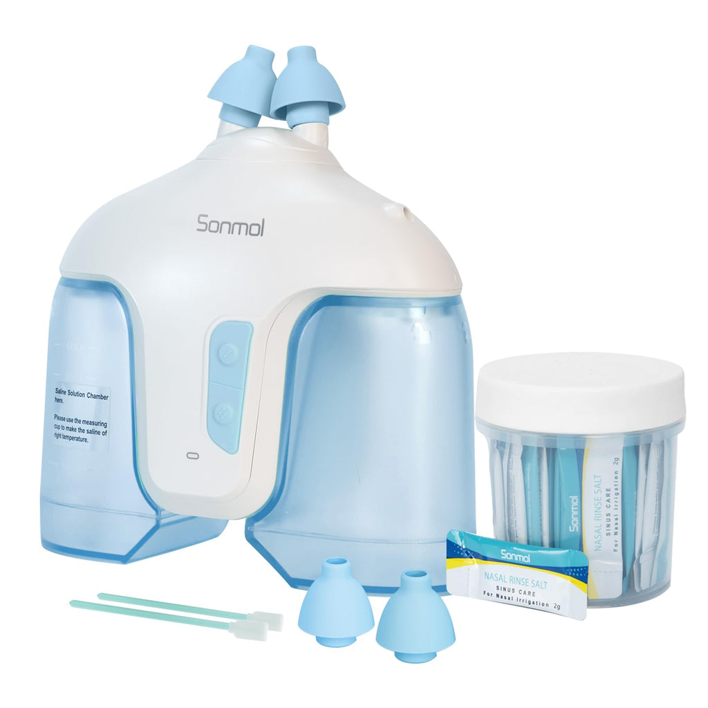 Nasal Irrigation System with 50 Salt Packets (Blue), Sinus Rinse Machine, Nose Cleaner for Sinus Adult, Nose Washer Nasal Rinsin