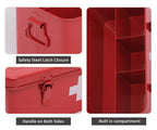 Xbopetda First Aid Medicine Box, First Aid Kit Supplies Bin, Metal Medicine Storage Tin, First Aid Empty Box with Safety Lock fo