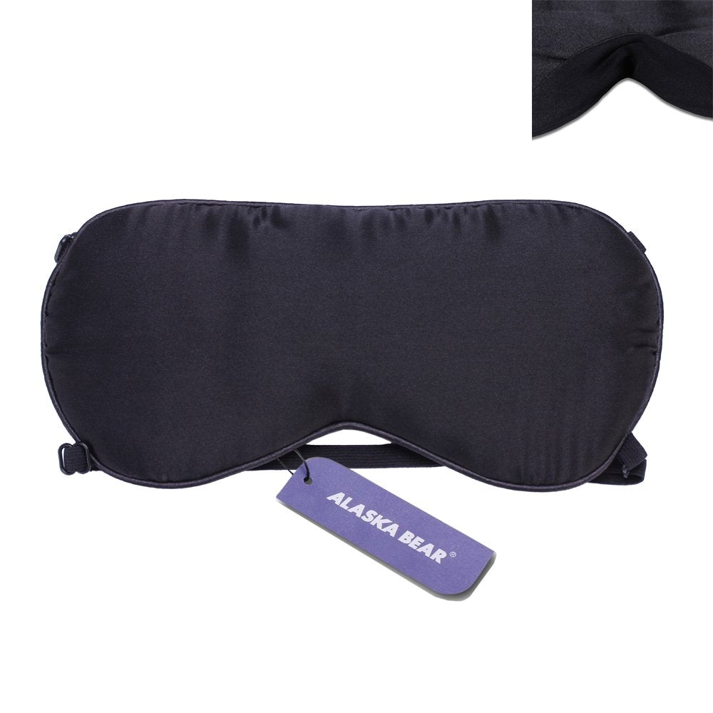 ALASKA BEAR Sleep Mask 2 Straps, Mulberry Silk, Twin Thin Elastic Bands Stay Put All Night, Super-Smooth Slim Eye Mask Two Adjus