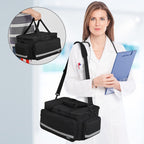 LEFORZ Home Health Nurse Bag Medical Bag Empty First Aid Storage with Detachable Divider Medical Supplies Bag for Nursing Studen