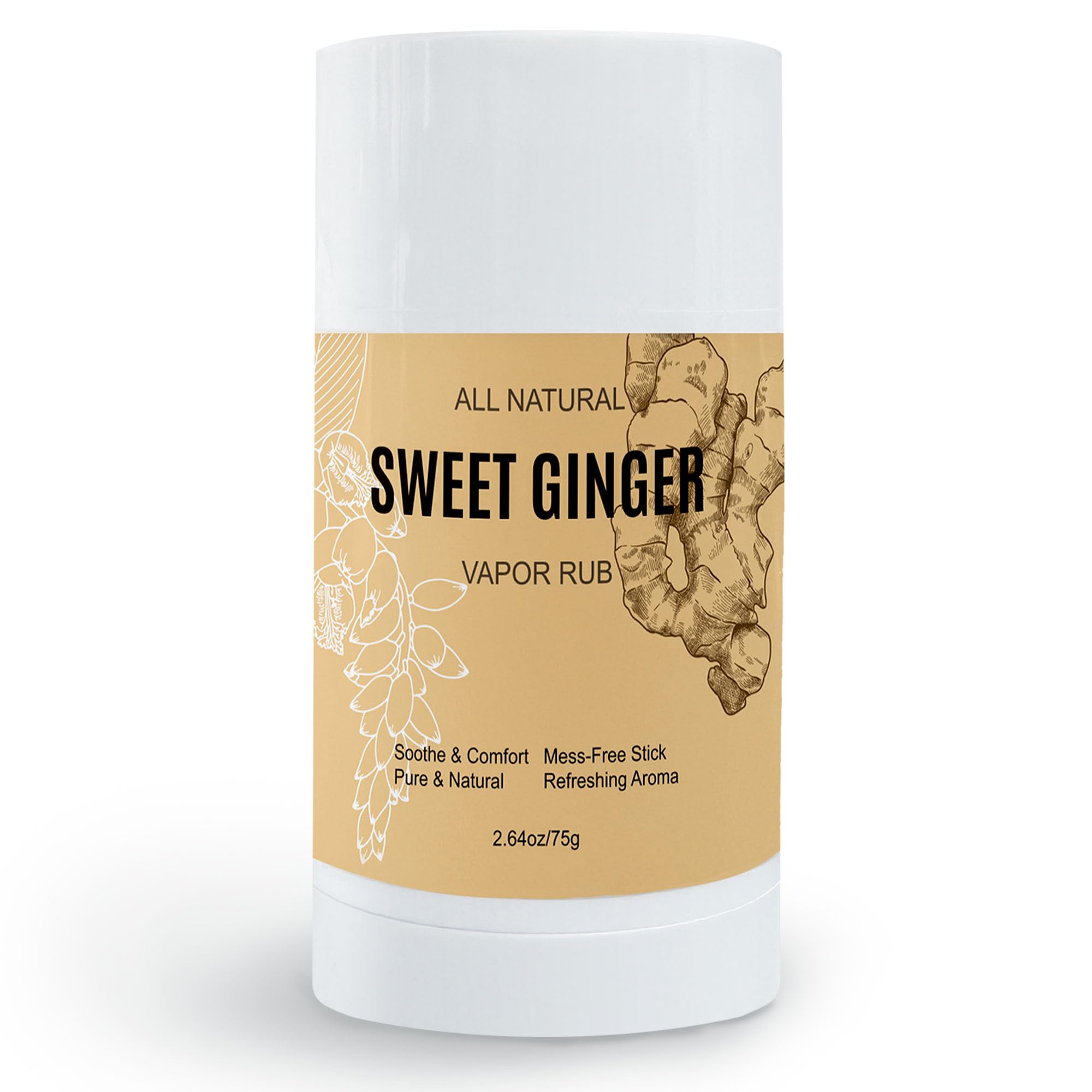 Sweet Ginger Warming Stick - Plant-Based Ginger Oil & Peppermint Balm for Muscle, Herbal Massage Stick, Soothing Body with Natur