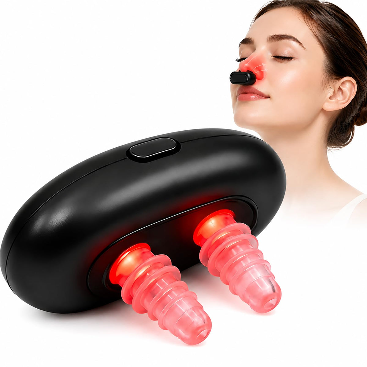 Red Light Nasal Therapy Device for Daily Comfort  Portable LED Nose Lamp with 3 Brightness Modes, Auto ShutOff, Lightweight fo