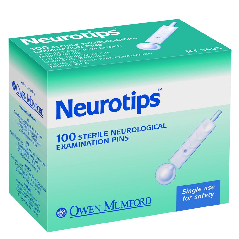 Neurotips Peripheral Neuropathy Examination Pins, White & Red, 100 Count