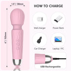 MANFLY Rechargeable Travel Mini Home Massage Tool, Handheld Quiet Powerful Neck Muscle Massager (Pink)