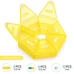 Weekly Pill Organizer Large 7 Day Pill Box Organizer Daily Medicine Case for Vitamin Fish Oil Pills Supplements Arthritis Friend