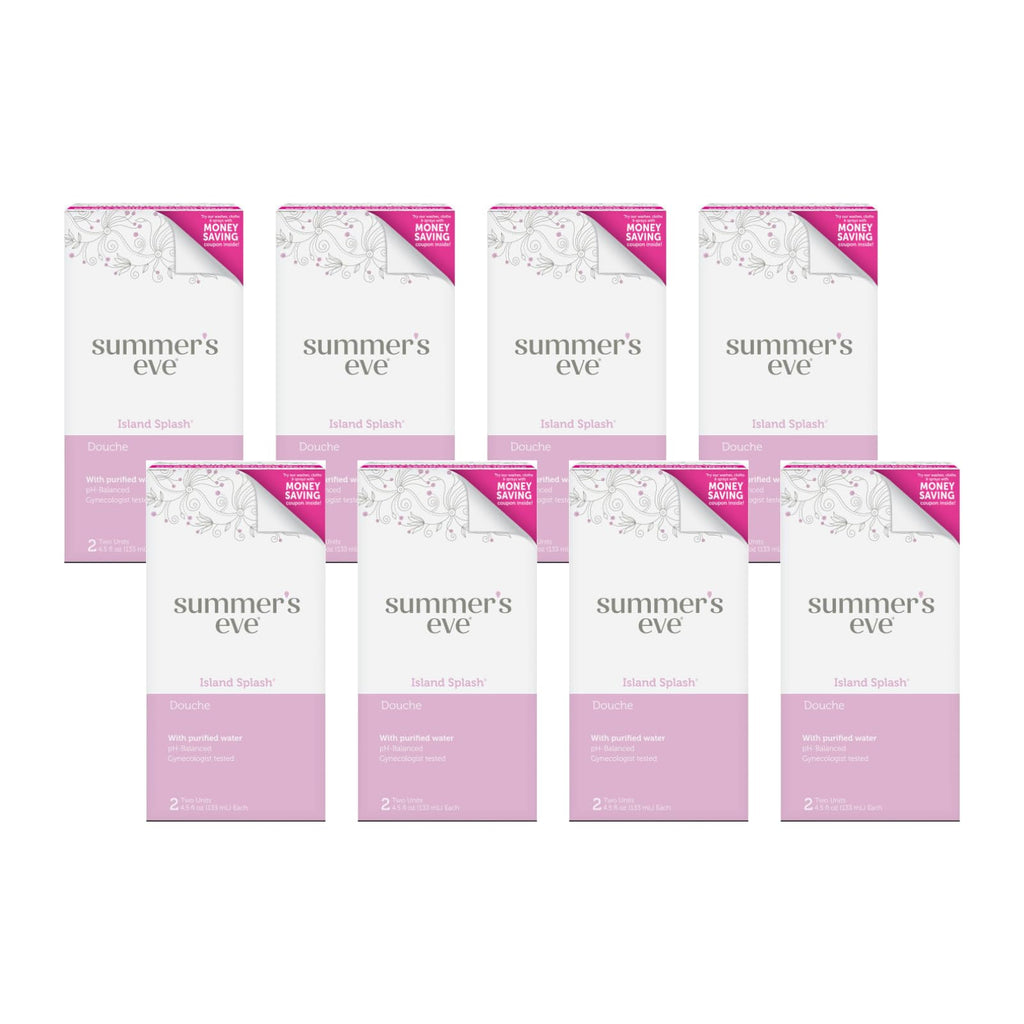 Summer s Eve Douche, Vaginal Douche for Women, Island Splash, 2 Units, 4.5 Oz Each, (Pack of 8)