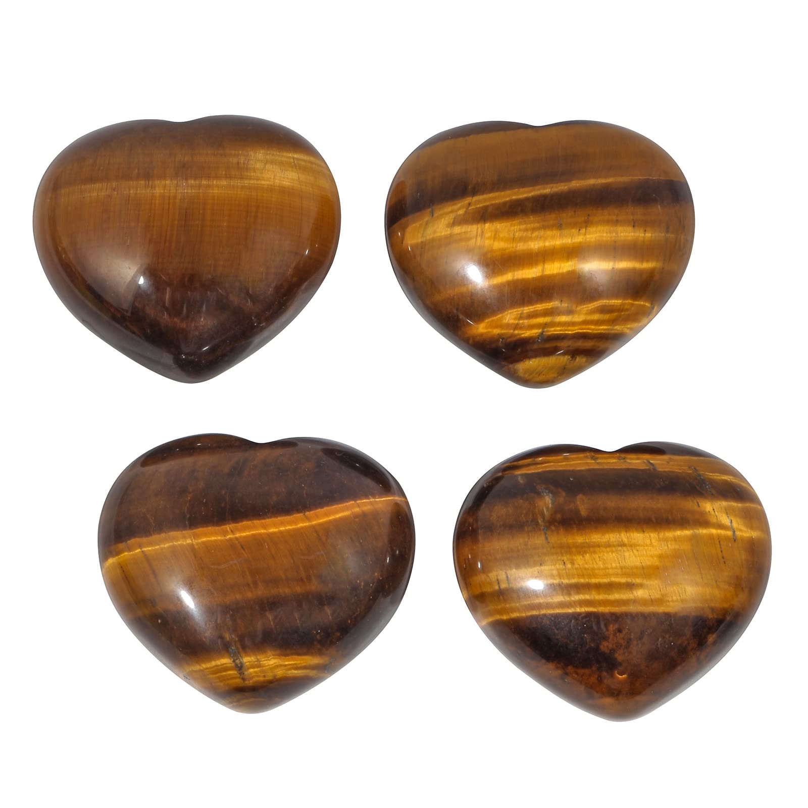 Loveliome Tiger 's Eye Heart Love Palm Pocket Stone Healing Chakra Energy Stone(1.8 Inch)