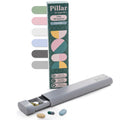 Pillar - 7 Day Pill Box Organizer | BPA-Free Wheat Straw Pill Organizer | Beautiful Tablet Organizer for Travel and Home (Cool G