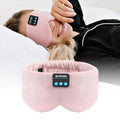 Sleep Mask Bluetooth Headphones Soft Wireless Headband Eye Mask Blackout with Microphone (Pink)