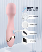 PinkScrew Home Massager, Handheld Electric Powerful Rechargeable Waterproof Neck Muscle Mini Massager (Pink)