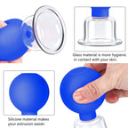 CFHBF 4 Size Facial Cupping Therapy Set Glass, Eye Face Vacuum Massage Anti Cellulite Cup - Silicone Cupping Massage Therapy, fo