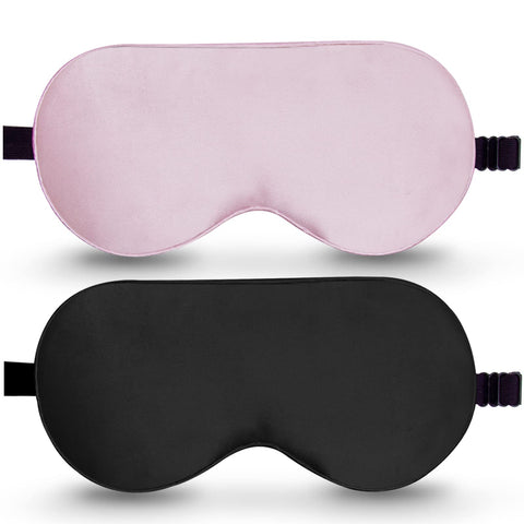 Sleep Mask, 2 Pack 100% Real Natural Pure Silk Eye Mask with Adjustable Strap for Sleeping, BeeVines Eye Sleep Shade Cover, Bloc
