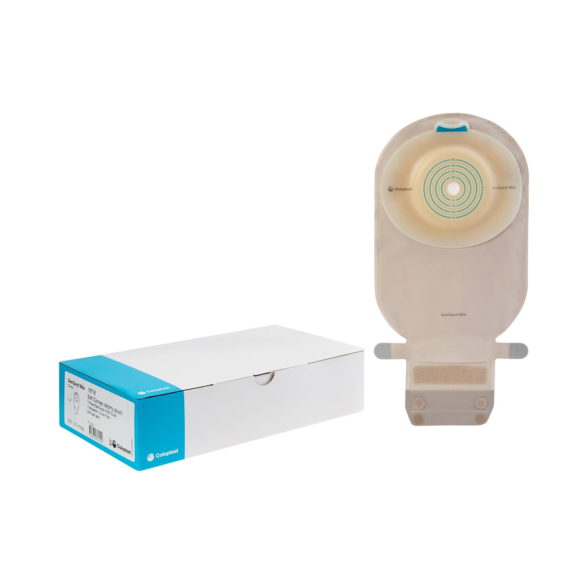 Coloplast 16716 Filtered Ostomy Pouch One-Piece System 11 Inch Length - Box of 10 (Transparent, 3/8 to 2 Inch Stoma)