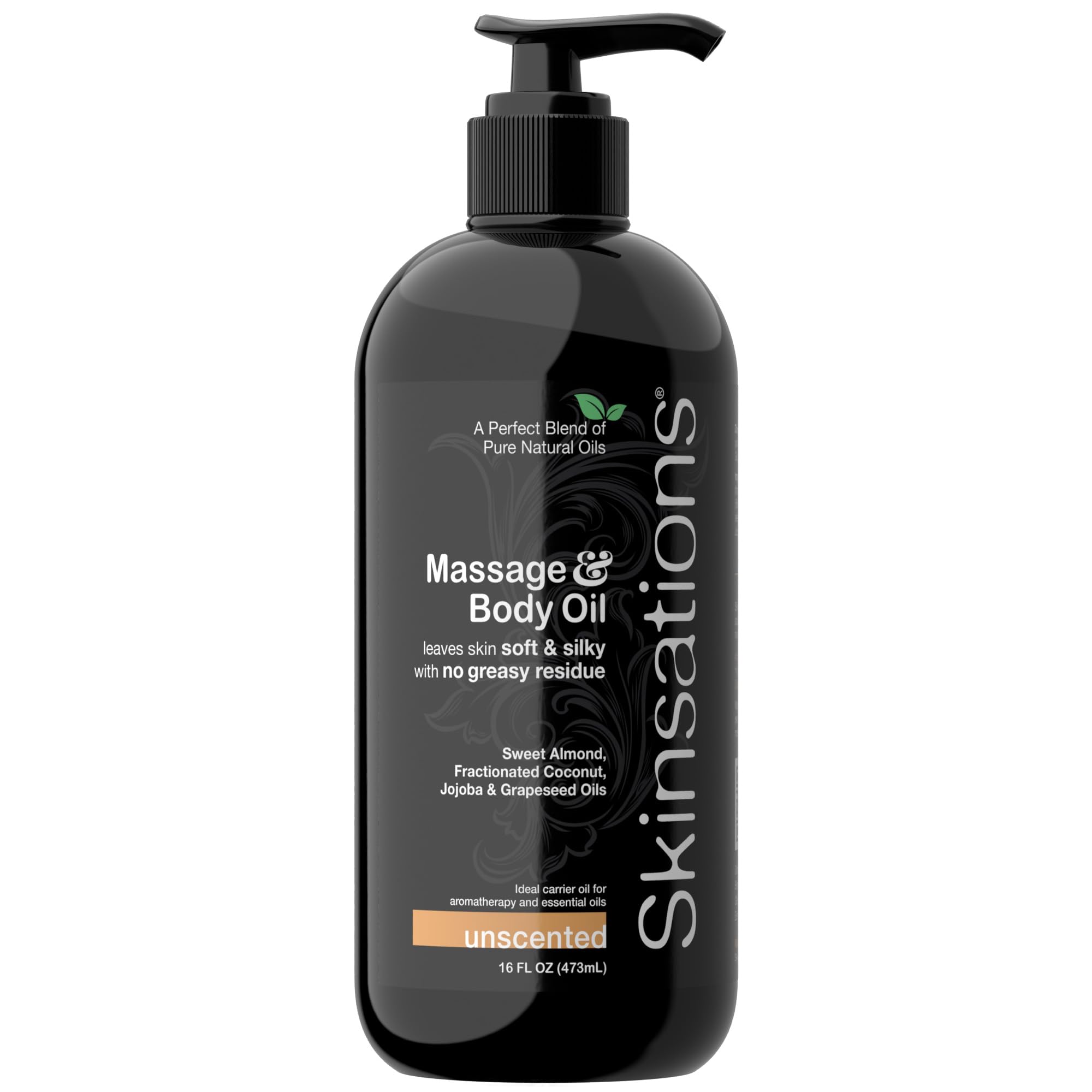 Skinsations - Unscented Massage Oil for Massage Therapy - 16oz | Fragrance-Free Body Oil for Sensitive Skin & Aromatherapy | Swe