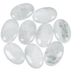 Loveliome Natural Rock Quartz Oval Polished Worry Stones, Healing Crystal Indoor Fountain Stones Massage Energy Anxiety Relief I